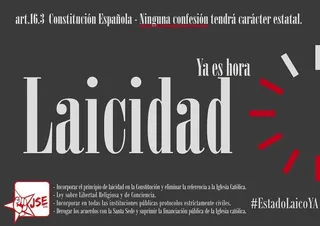 Juventudes Socialistas denuncia la falta de laicidad en las instituciones públicas