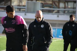 Víctor Aguirre, en un entrenamiento con Unionistas | FOTO SALAMANCA24HORAS.COM