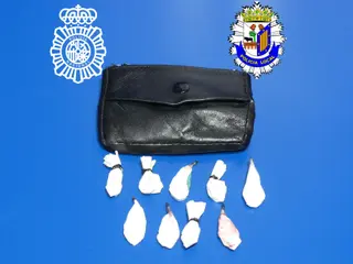 Los nueve envoltorios de cocaína incautados por la Policía Nacional y Local en Salamanca