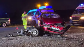 Accidente en la carretera de Pelabravo a Calvarrasa de Abajo
