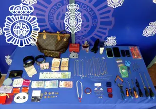Objetos robados. Foto Policía Nacional