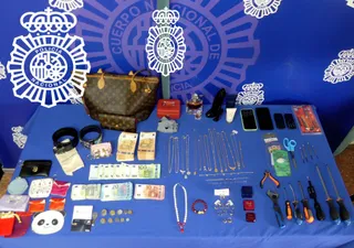 Objetos robados. Foto Policía Nacional