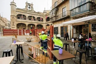 Montaje de la Plaza de Toros de Ciudad Rodrigo para el Carnaval. Fotos Vicente | ICAL