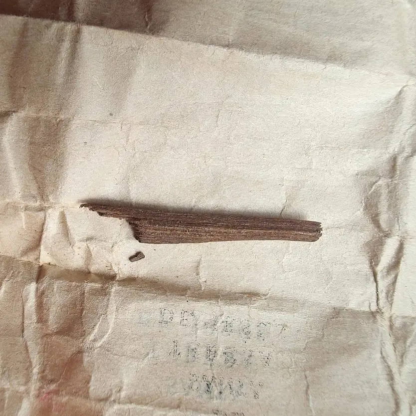 La Astilla Encontrada Junto Al Papel De La Reliquia Auténtica De Santa Teresa En La Casa De Fernando Gallego. Ayuntamiento De Villoria
