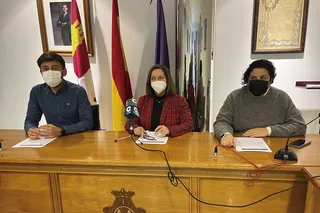 Un momento de la rueda de prensa en Peñaranda.