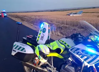 Salida de un vehículo en la carretera que une Gomecello y San Morales. Foto guardia_civil_salamanca