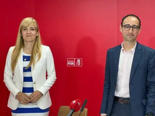 David Serrada y Patricia Martín, los dos primeros candidatos socialistas al Congreso de los Diputados por Salamanca. Foto S24H