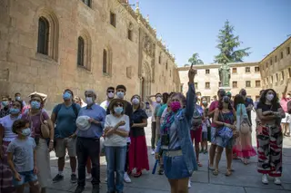 Turistas en las calles de Salamanca