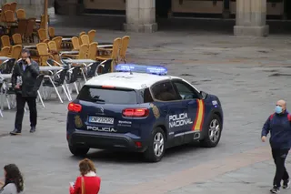 Policía nacional en la Plaza Mayor
