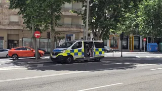Un furgón de la Policía Local en la avenida de Italia donde ha tenido lugar el accidente | Andrea Mateos