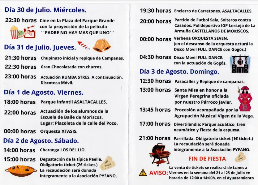 Programa de fiestas de Moriscos 2025