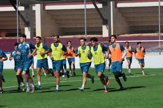 Imagen de un entrenamiento de Unionistas. 