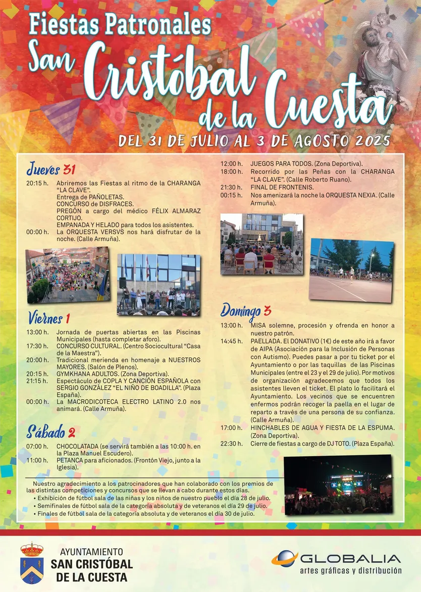 Cartel de Fiestas de San Cristobal de la Cuesta 2025