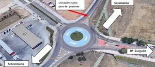 Lugar donde se ubica el paso de peatones | Foto: Ayto Salamanca