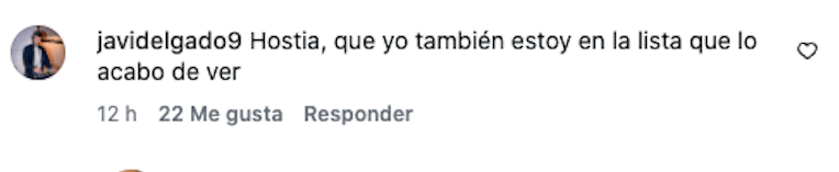 Javi Delgado, Indicando Que Se Enteraba Por Sorpresa En Redes Sociales
