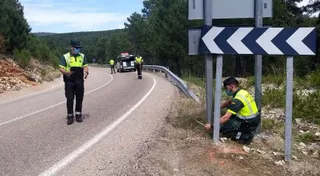 Motorista fallecido en Soria. Foto ICAL.