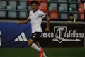 Óscar León celebra uno de sus goles en el Helmántico.