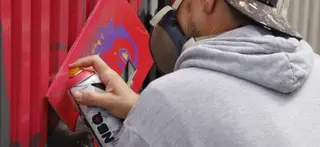 Artista en el barrio del Oeste. Archivo 