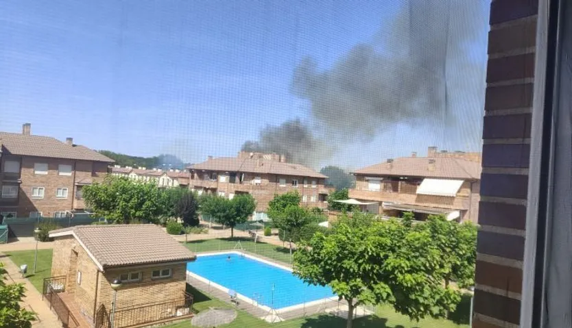 Incendio de pasto en El Canto, Villamayor