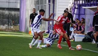 Rayco, en el duelo de ida ante el Valladolid Promesas | FOTO SALAMANCA24HORAS.COM